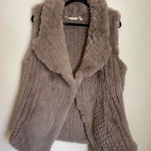 Incredibly soft and silky fur-like taupe vest